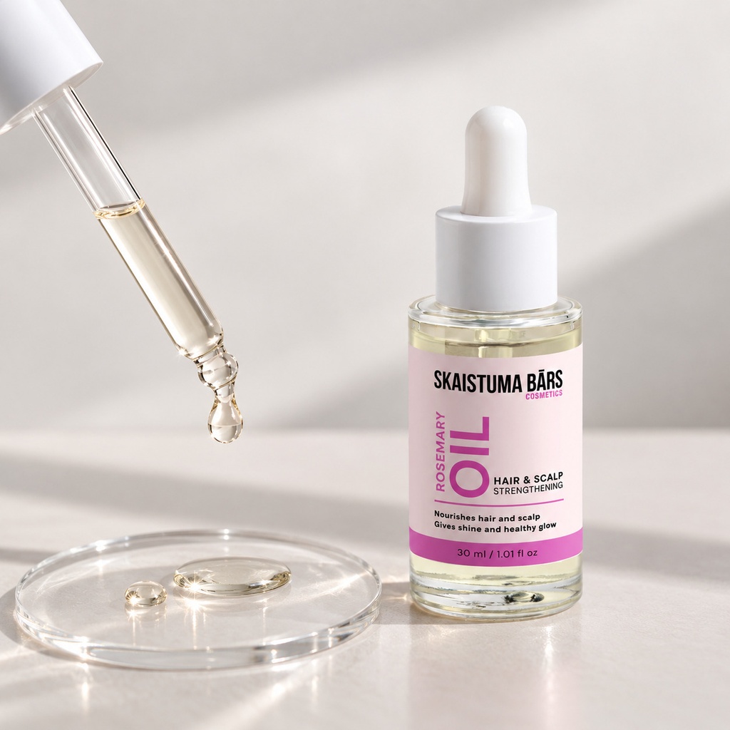 Rosemary Hair & Scalp Strengthening Oil 30ml Skaistuma Bārs Cosmetics