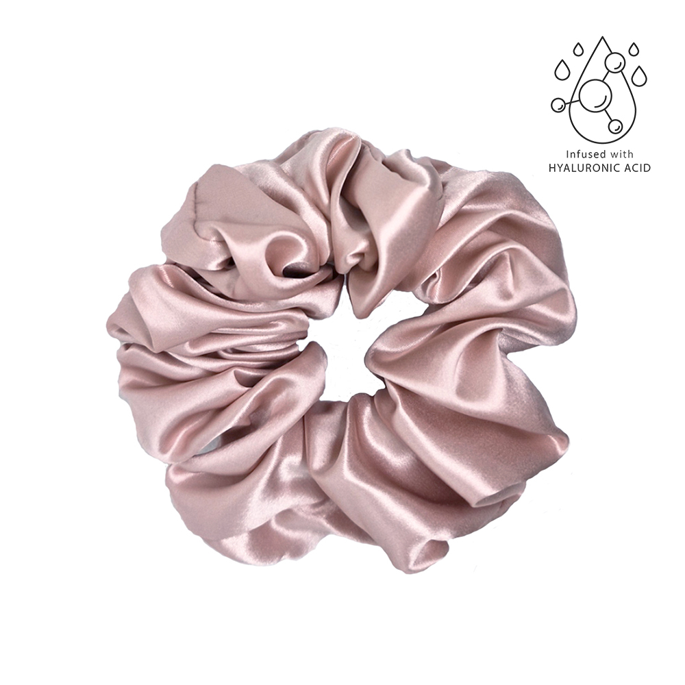 Silkvei Silk Scrunchie + Hyaluronic Acid – Pink - L