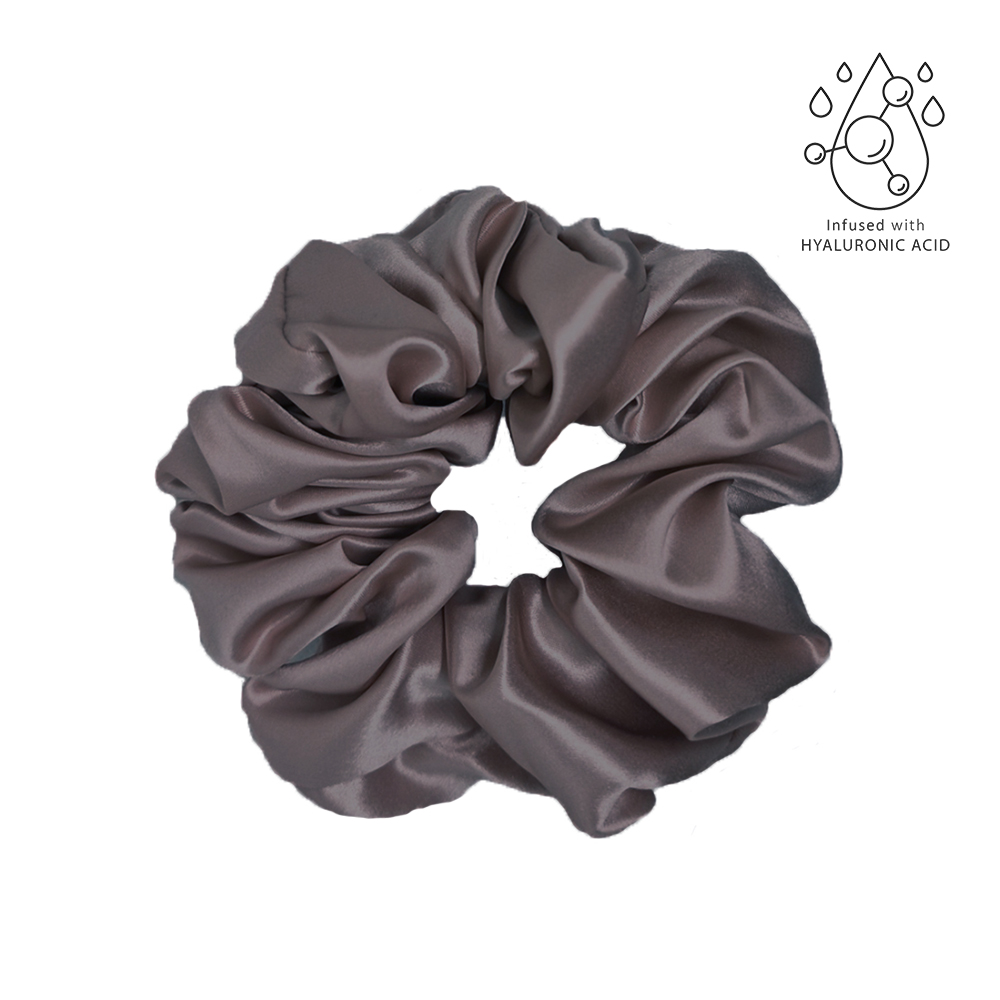 Silkvei Silk Scrunchie + Hyaluronic Acid – Grey - L