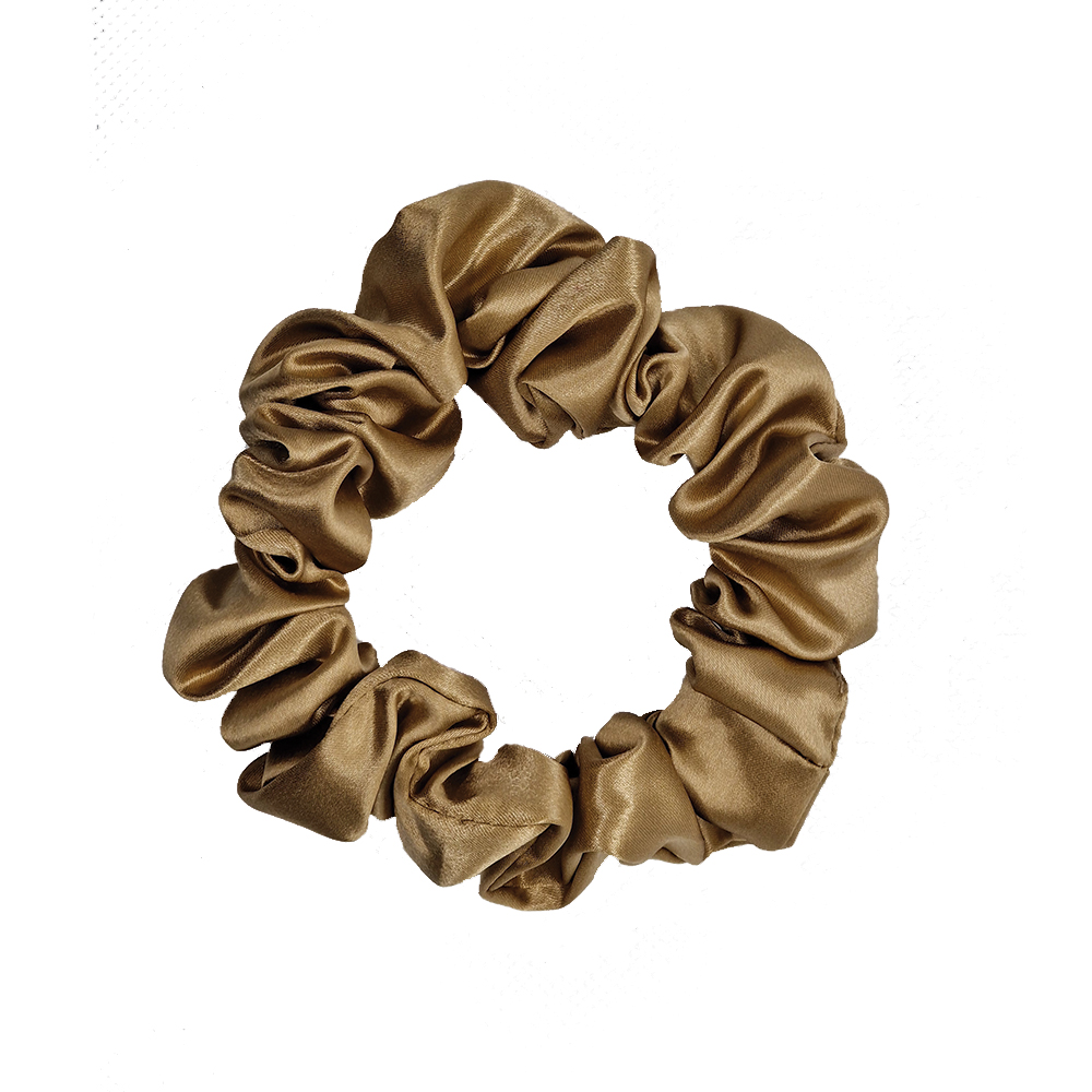 Silkvei Lux Silk Scrunchie – Gold - M