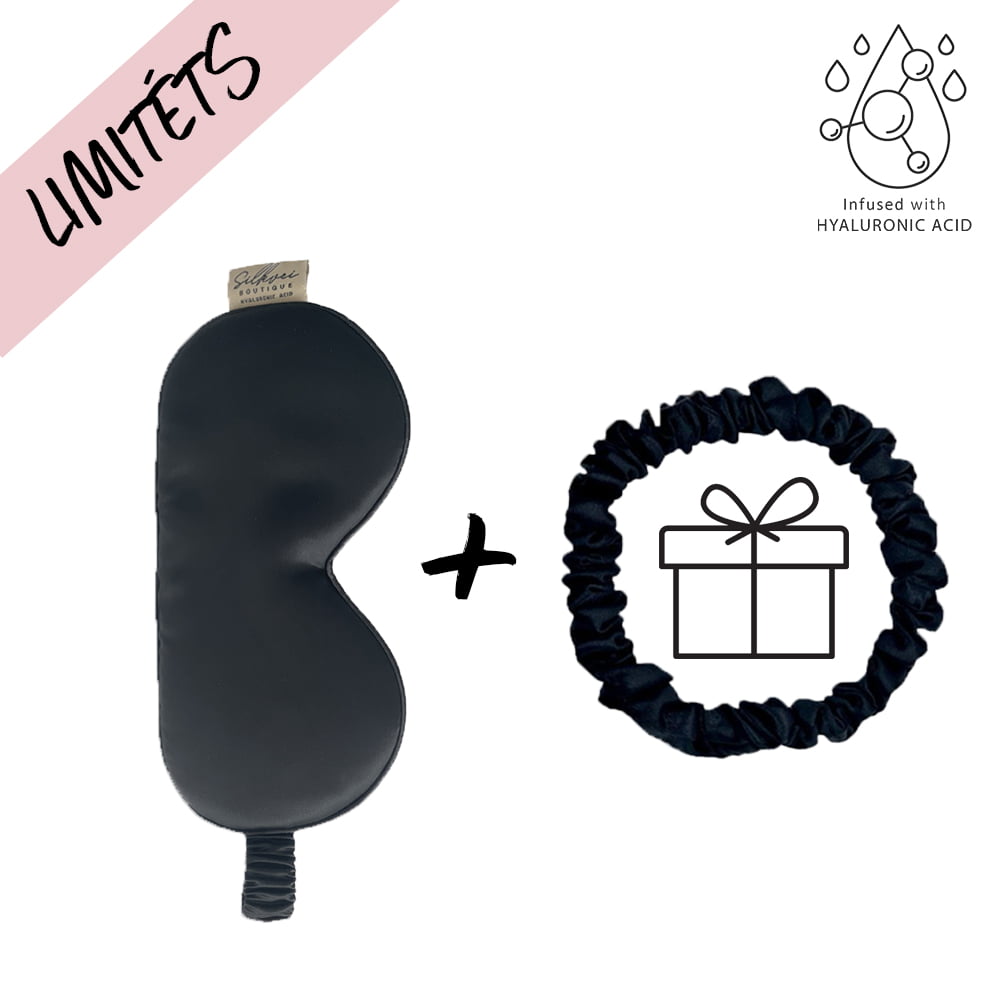 Silkvei Silk Eye Mask + Gift Scrunchie - Black