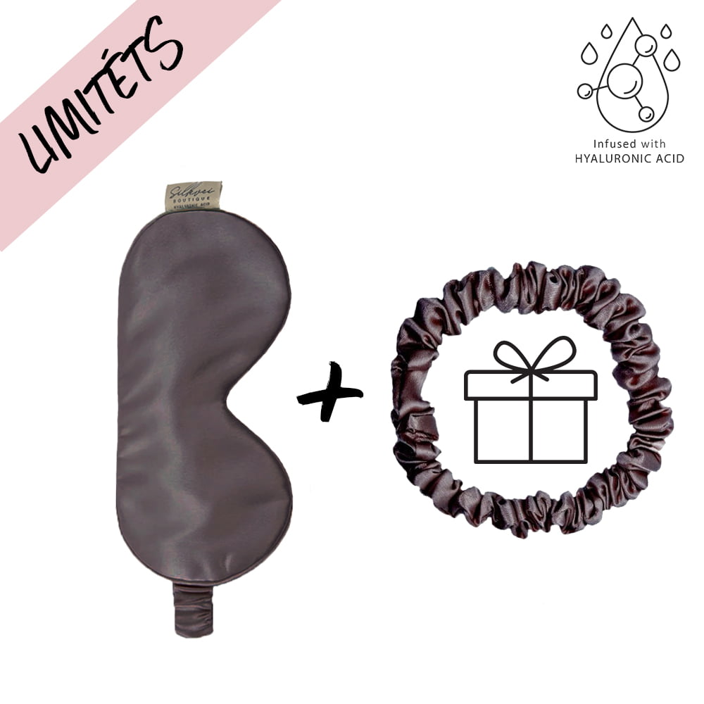 Silkvei Silk Eye Mask + Gift Scrunchie - Grey
