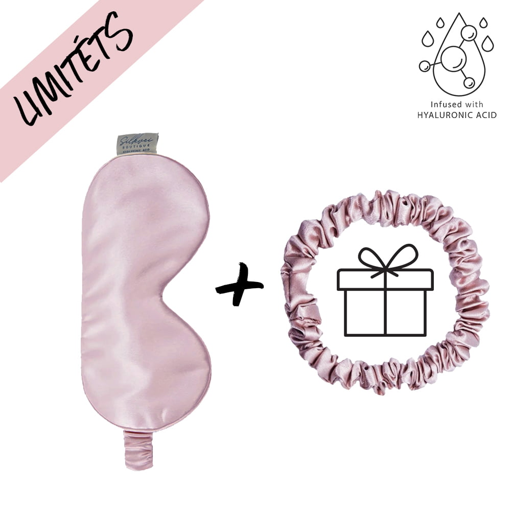 Silkvei Silk Eye Mask + Gift Scrunchie - Pink