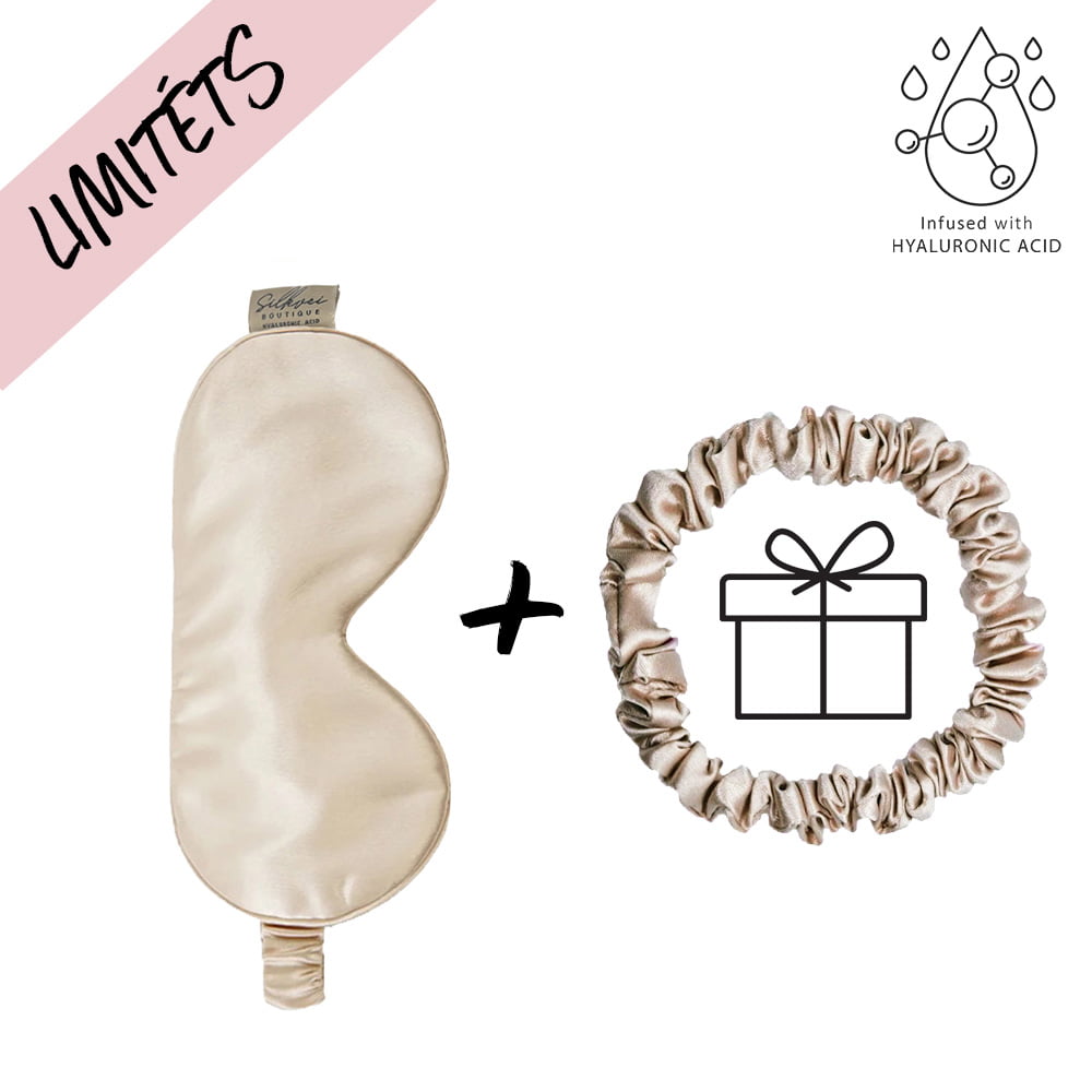 Silkvei Silk Eye Mask + Gift Scrunchie - Sand