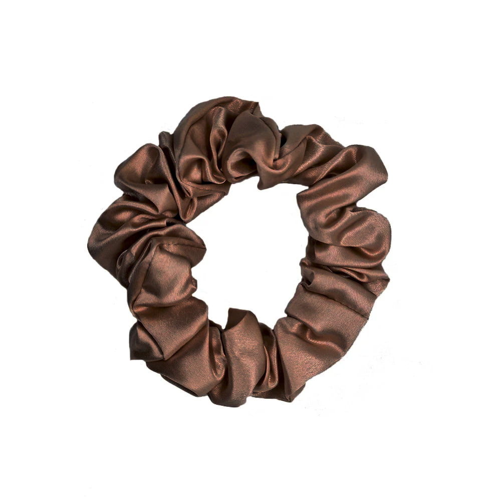 Silkvei Lux Silk Scrunchie – Chocolate - M