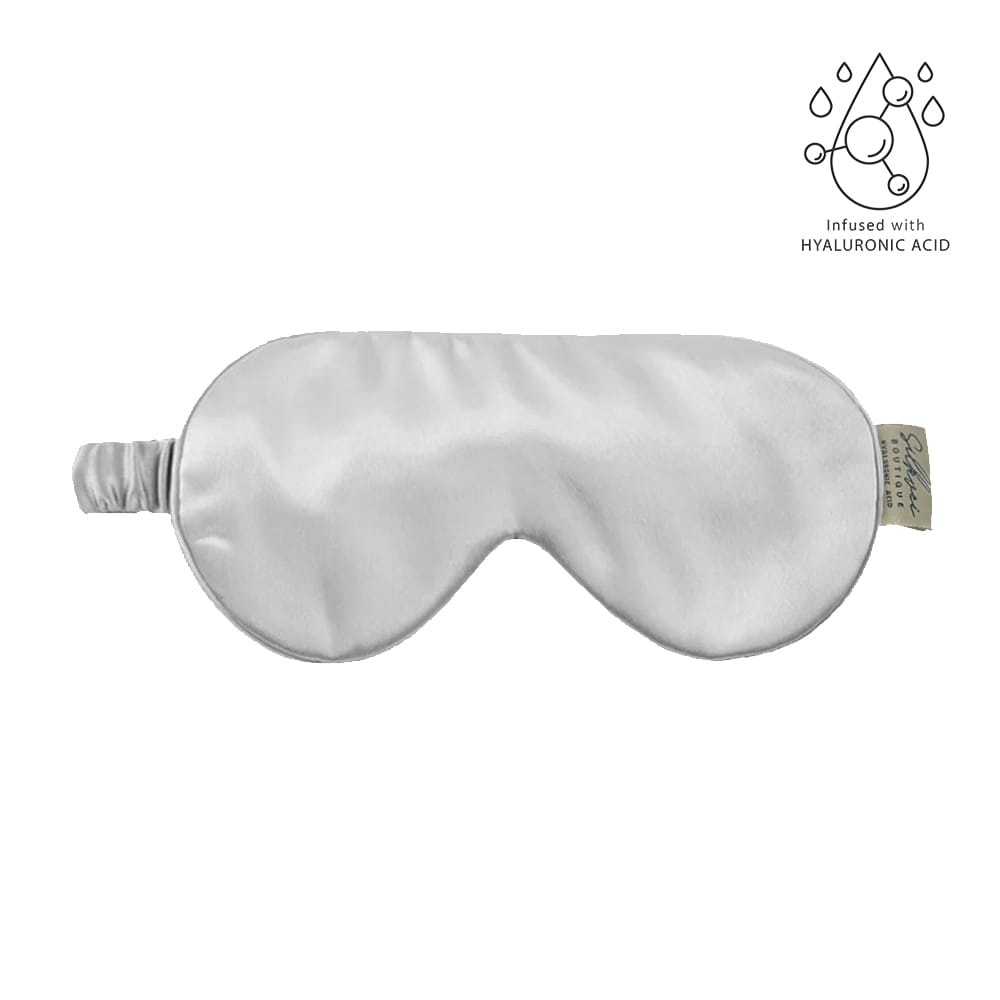 Silk Eye Sleep Mask + Hyaluronic Acid – Silver - Silkvei 